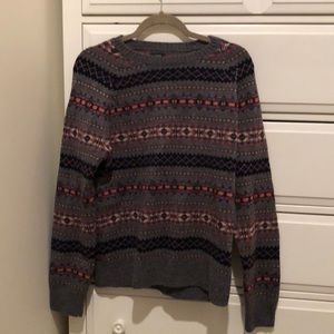 JCrew fair isle grey sweater size medium